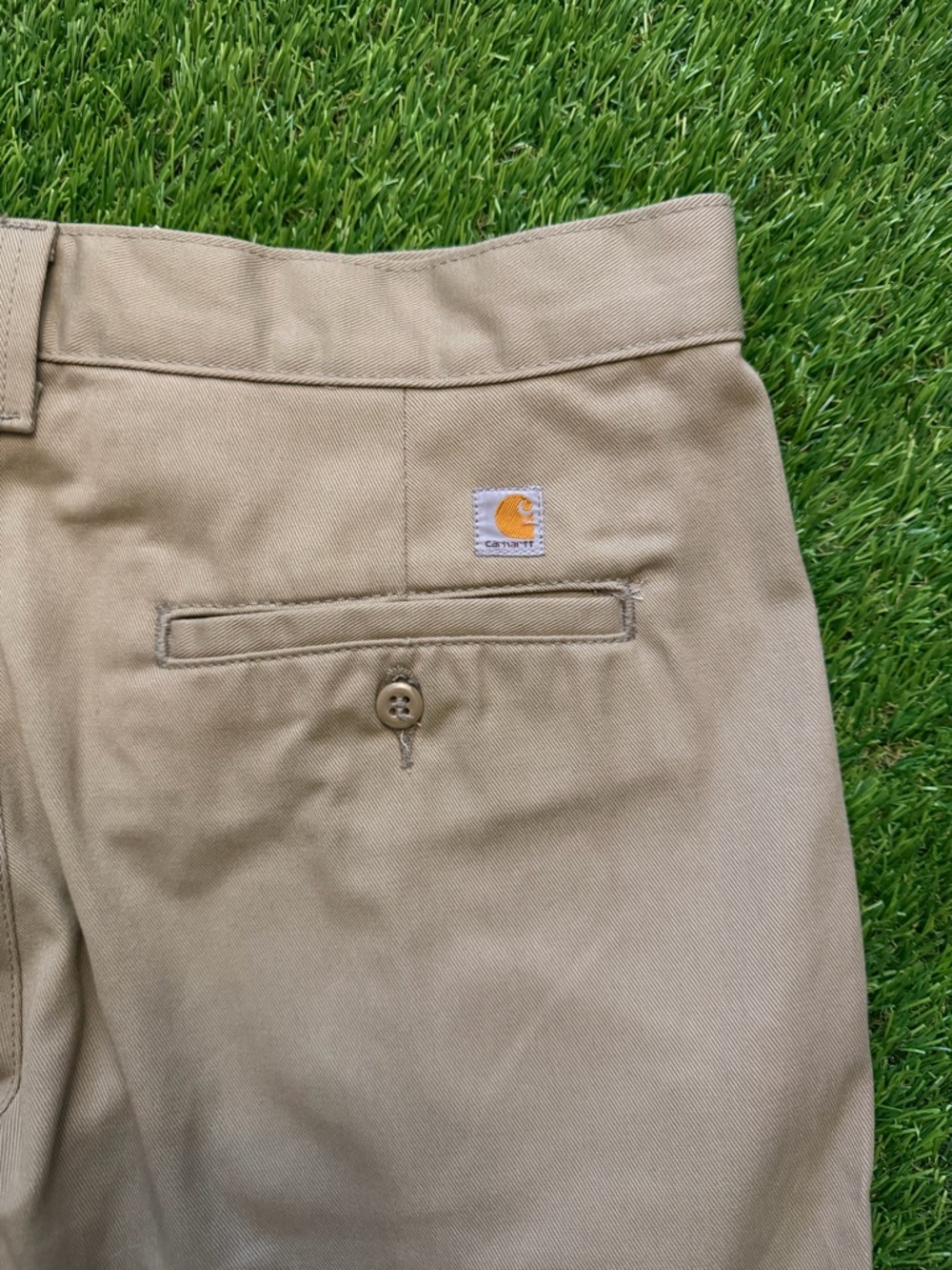 Khaki Carhartt canvas chino pants